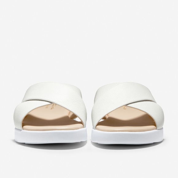 Cole Haan ZERØGRAND Criss Cross Slide White Sandal - Picture 3 of 8